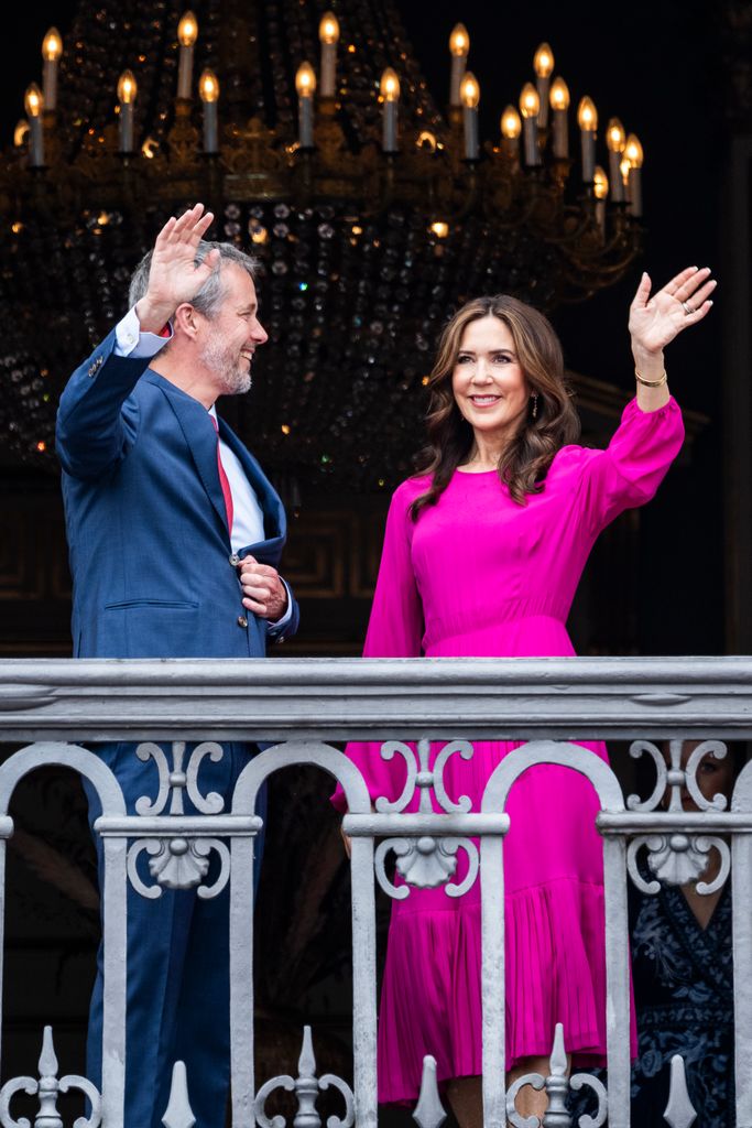 Queen Mary looked divine in a hot pink dress